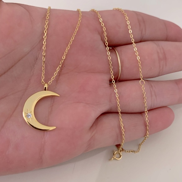 Moon Pendant Necklace | 14k Gold Plated - Picture 5 of 5